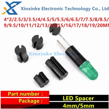 1000 STKS 4 MM Zwarte LED Spacer Dubbele Pit LED Isolatie Kolom Led Licht Buis Lampvoet Ondersteuning Hoge Kolom 4*2/3/4/5/6/7/8/9/10 MM