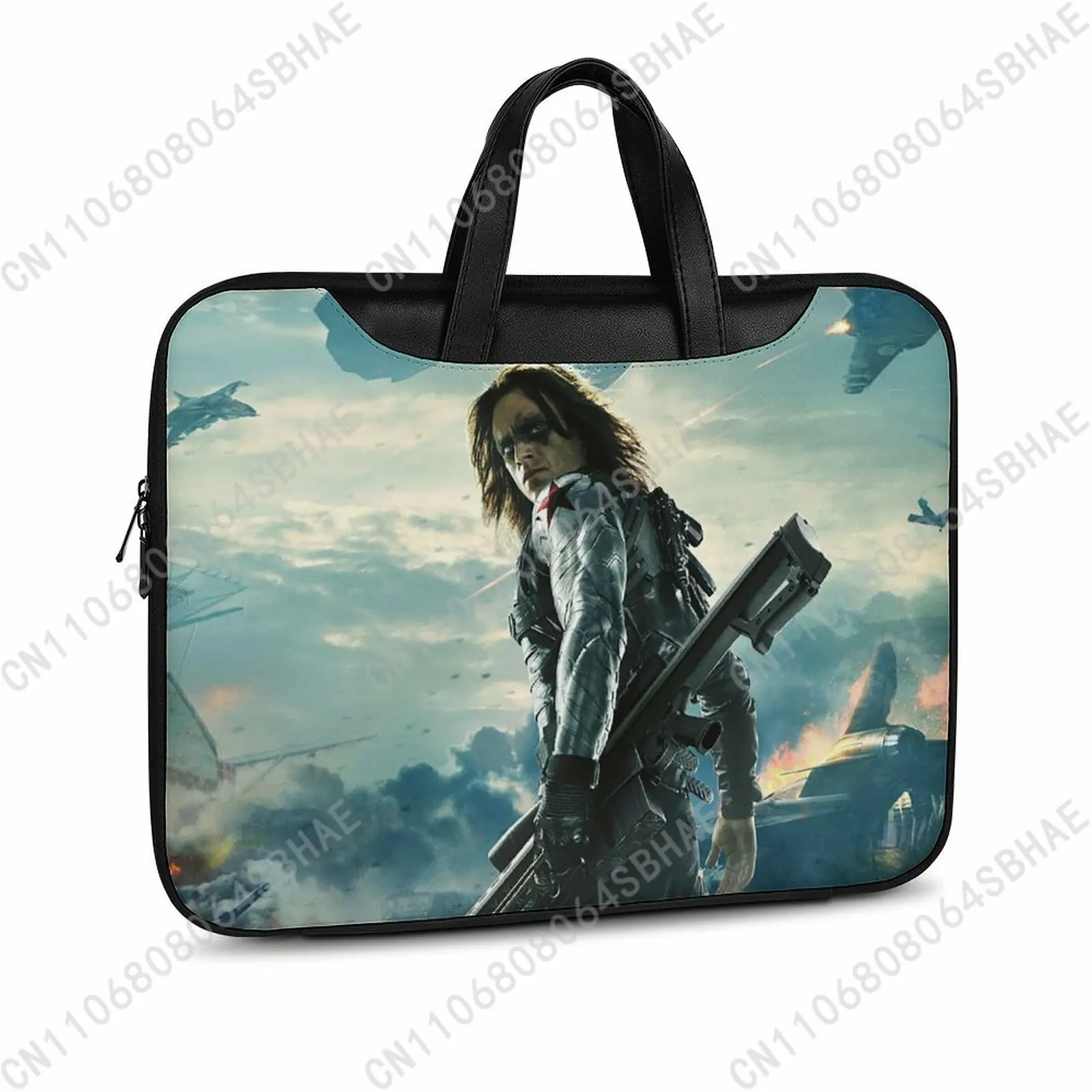 

Marvel Bucky Barnes Custom Leather Briefcase Men Woman Laptop Bag Business Retro Genuine Leather Computer Cosplay