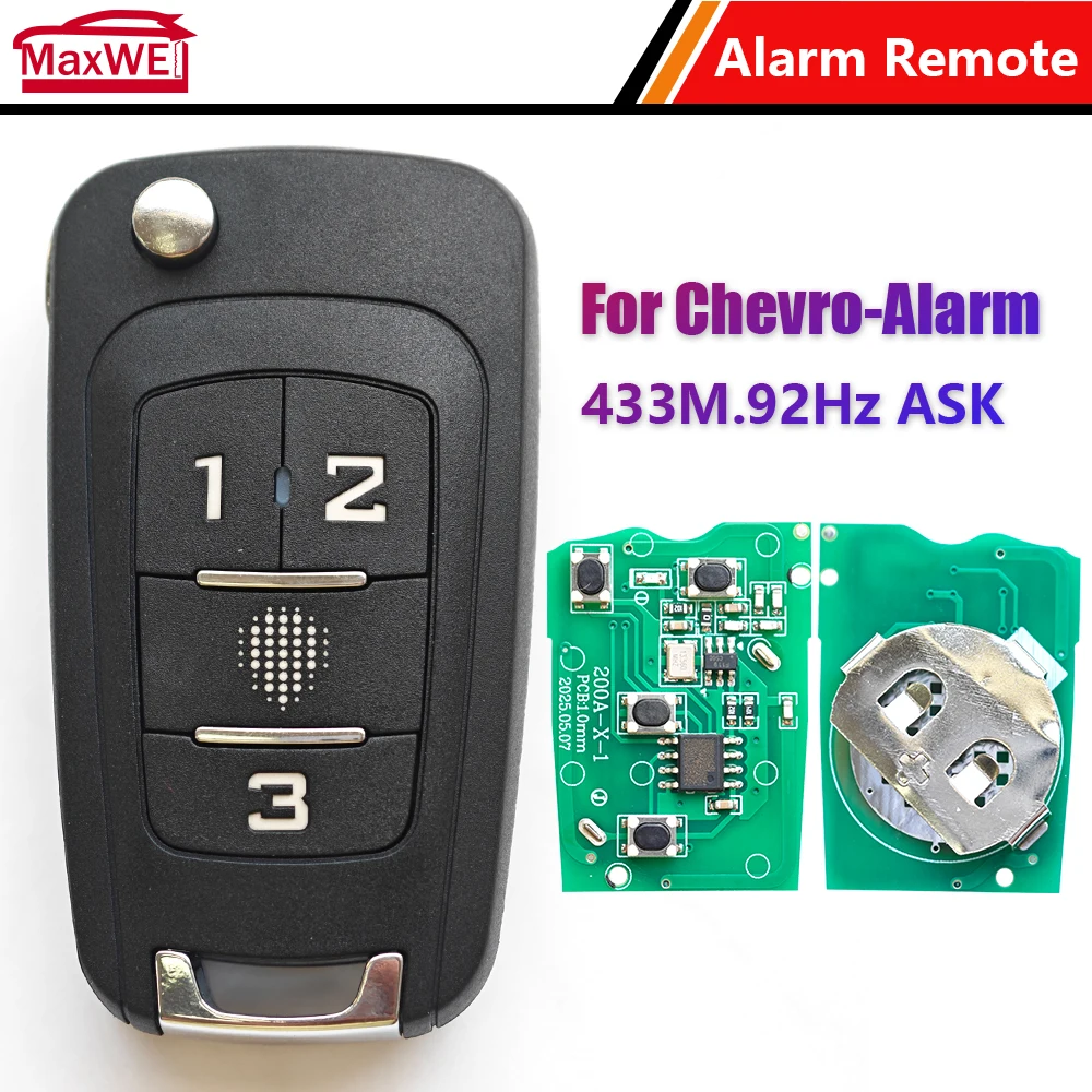 Flip Folding Car Key 4 Buttons 433.92Mhz ASK Remote Controller For Chevrolet Camaro Cruze With Logo Sticker