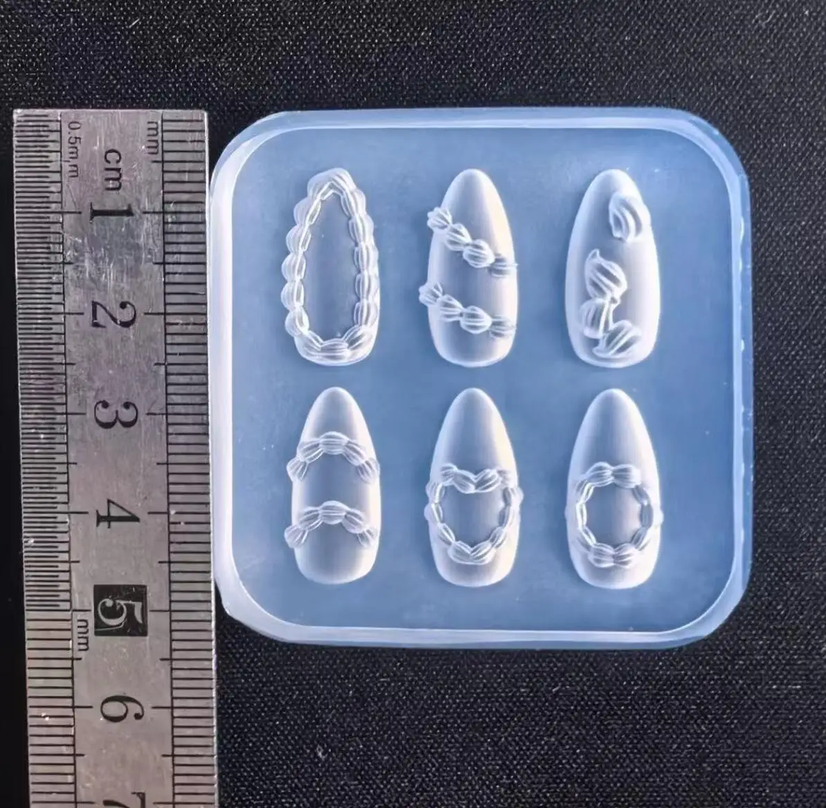 1pc goth bolo borda creme listra coração molde de unhas bolo francês creme escultura de unhas molde diy reutilizável silicone ferramentas de desmoldagem de unhas *