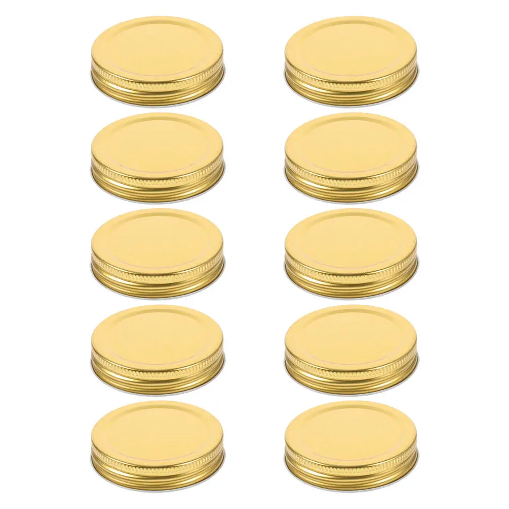 10Pcs Regular Mouth Jar Lids 70Mm Tinplate Airtight Seal Canning Lids for Jam Pickles Jellies Honey Yogurt Pudding Storage Wide