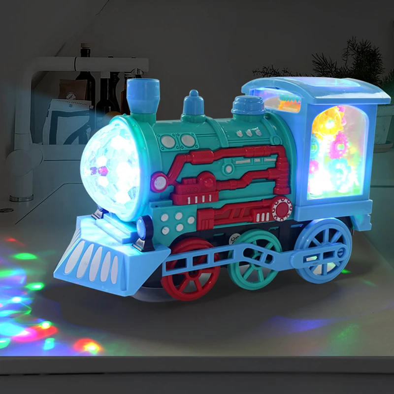 Electronic Music Gear Train Musical Led Light Early Education Funny Kids Toy Car Gift