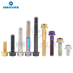Wanyifa Titanium Bolt M6x10 15 20 25 30 35 40 45 50mm Flange 12 Points Torx T30 Head Ti Screws for Bicycle Motorcycle