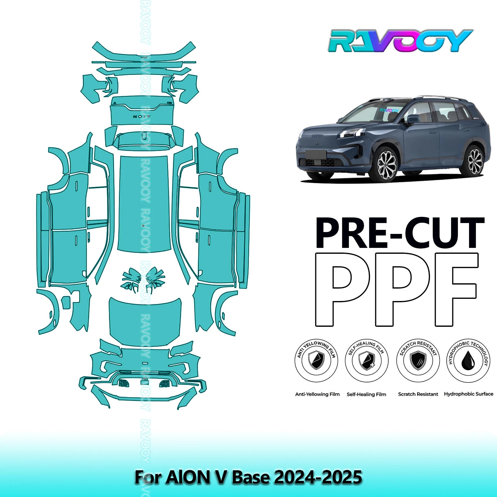 Full Vehicle Clear Bra Precut PPF Paint Protection Film For AlON V Base 2024-2025