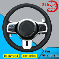 Custom Car Steering Wheel Braid Cover 100% Fit For Mitsubishi Lancer Evolution EVO X 10 2008 2009 2010 2011 2012 2013 2014 2015