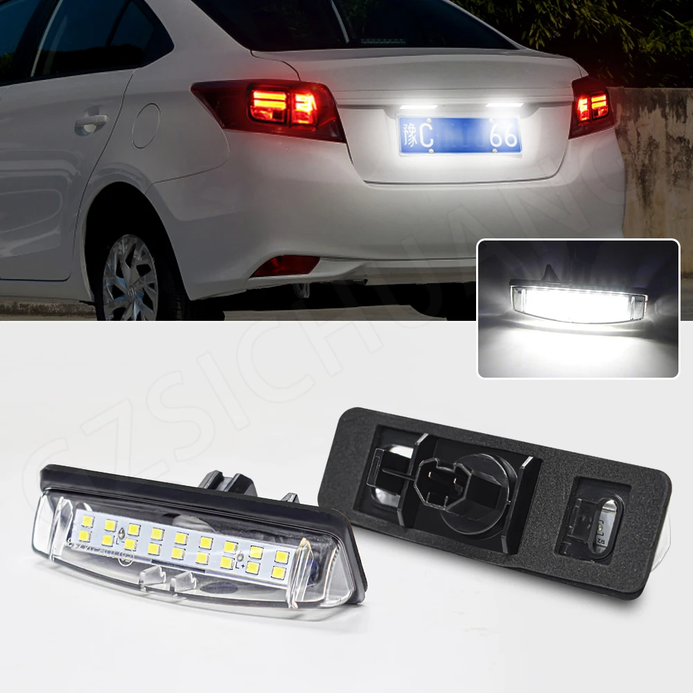 2Pcs For Toyota Camry 40 V40 XV40 Aurion XV40 Prius Echo Belta For Lexus 12V LED Car Number License Tail Plate Lights Light Bulb