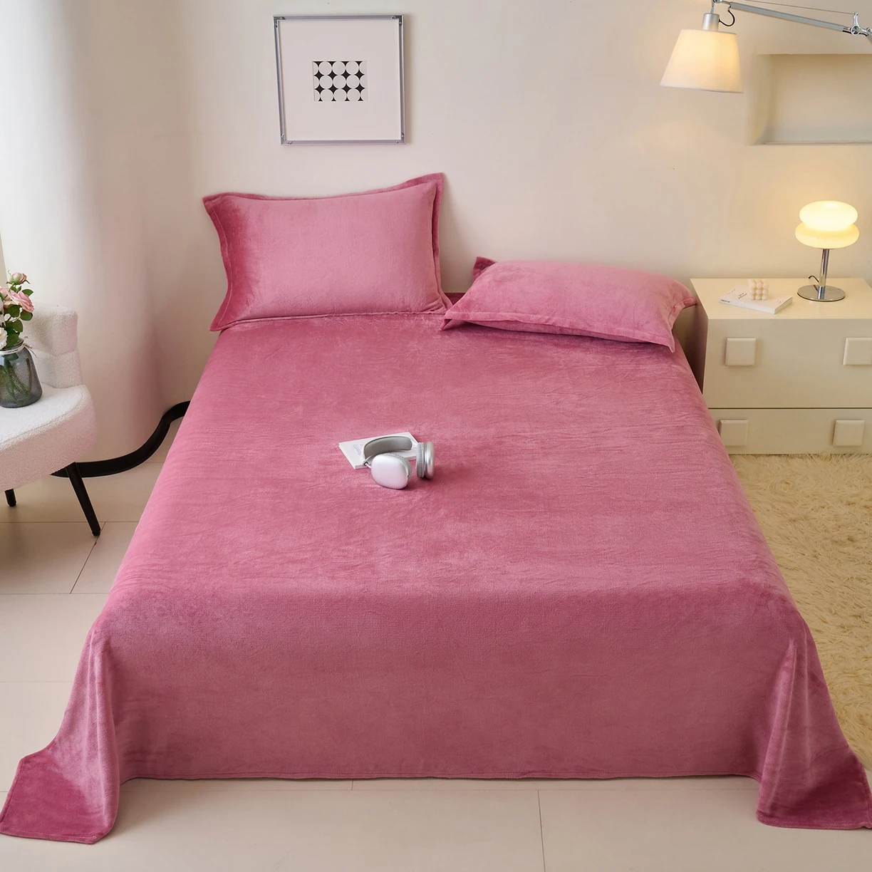 Luxury Crystal Velvet Sheet Flannel Flat Bed Sheet Set Single King Size Bedspread Cover Linen Sheets Warm Bedspread Coverlet