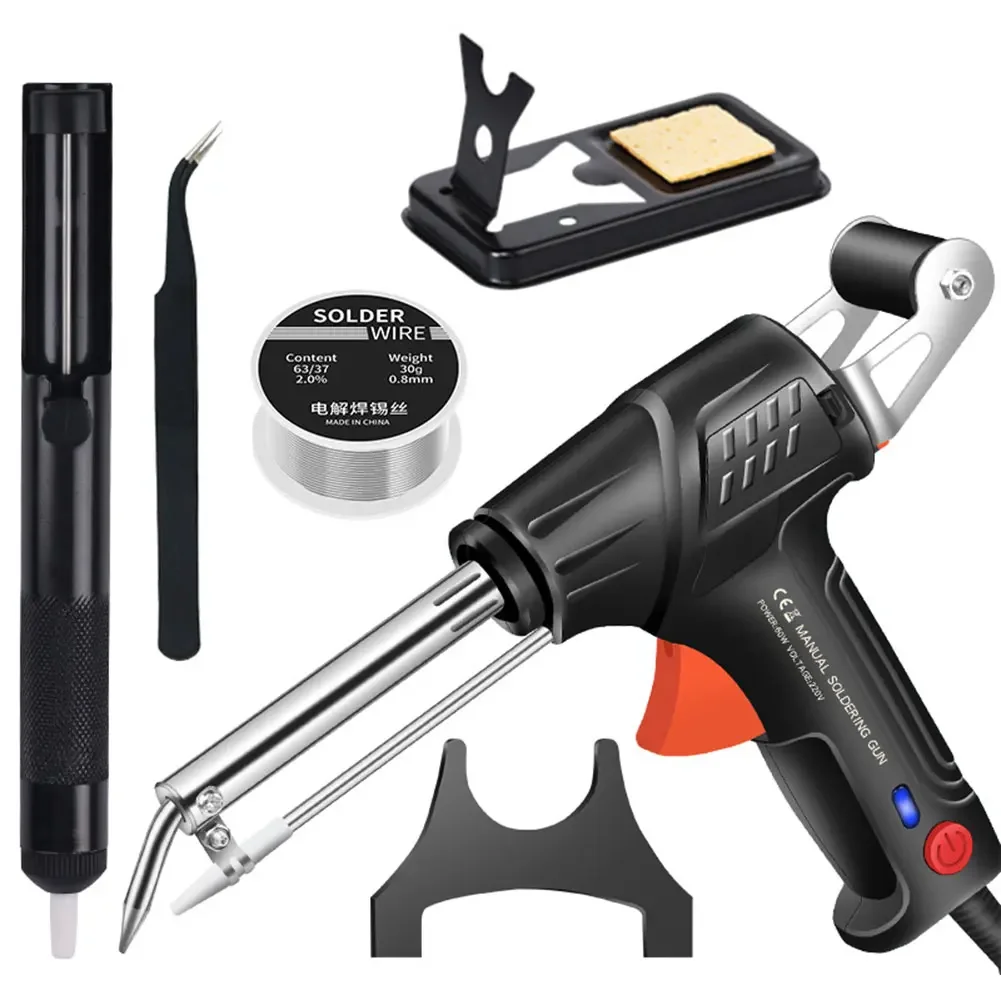 

Soldering Iron Kit 60W Up To 480C Multi-Function Soldering Iron Solder Wire Desoldering Pump Tweezers for Repairs and DIY