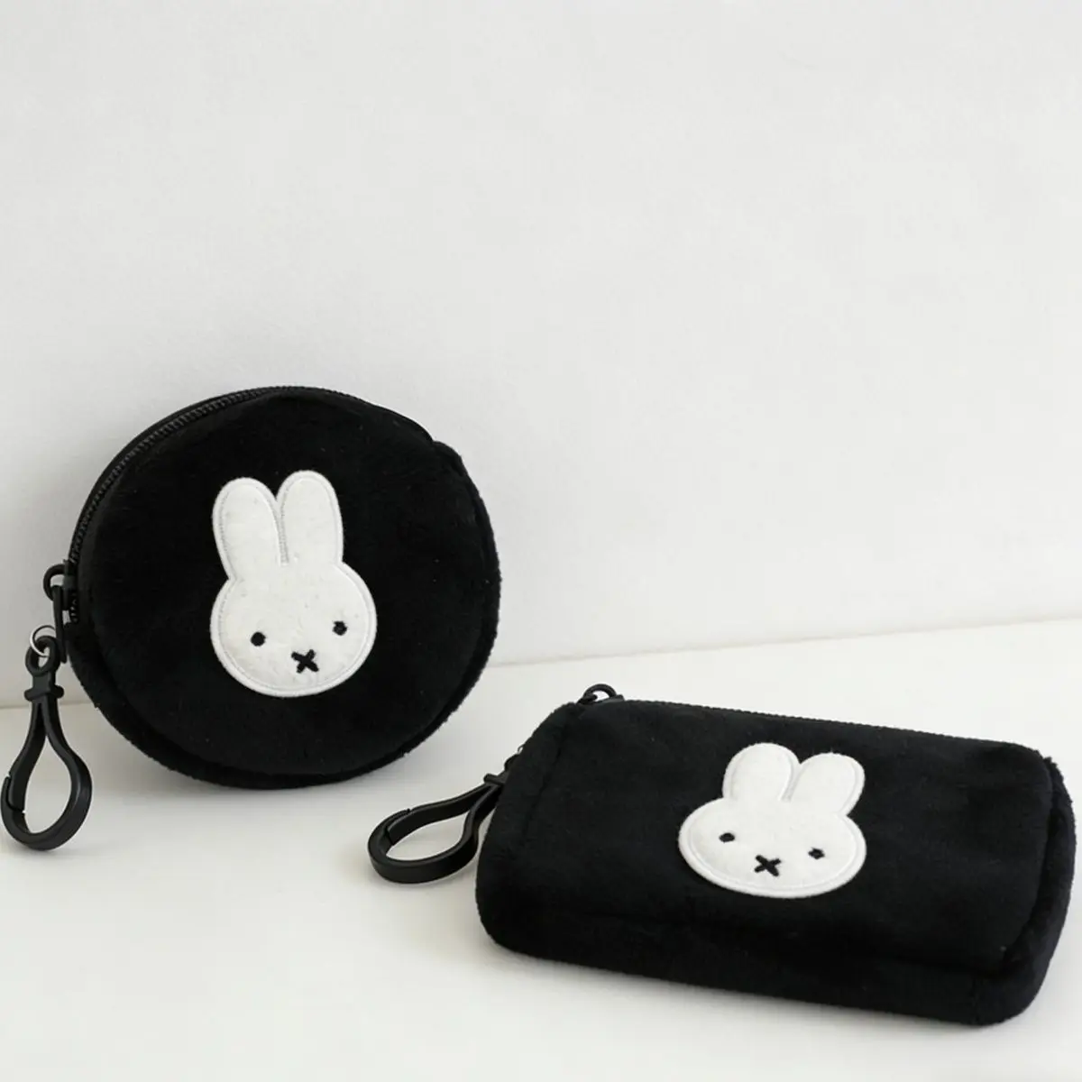 Kawaii Miffy Cartoon Plüsch-Aufbewahrungsbeutel mit Reißverschluss, tragbarer Schlüsselanhänger, kreative, schöne Rucksackdekoration, Geschenk für Freunde – Detail 1