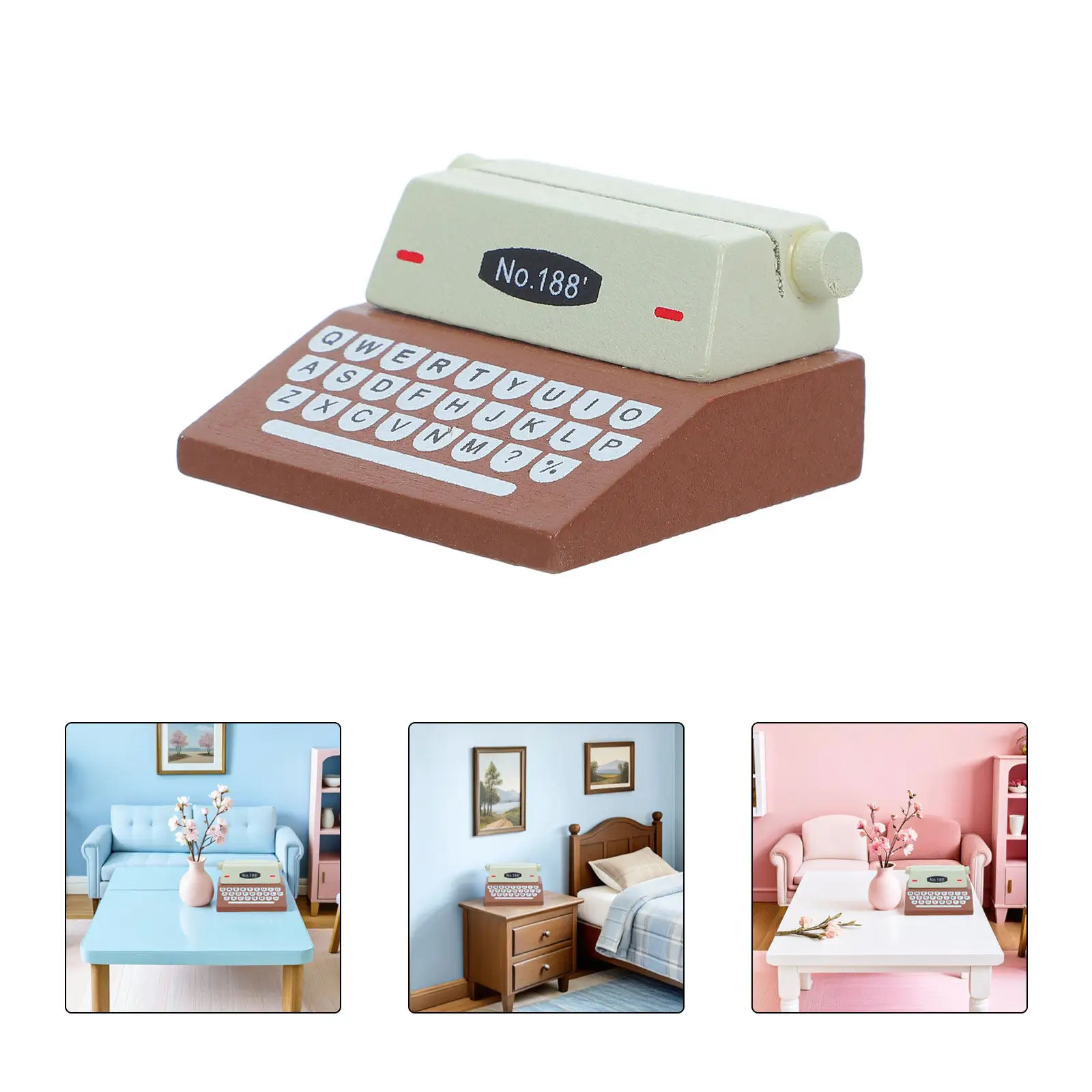 

Miniature Retro Typewriter Vintage Style Desktop Photo Prop Home Office Decoration Creative Ornament Miniature Typewriter Model