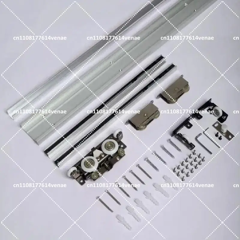 Hardware Trackless Ghost Door Sliding Invisible Two-Way Buffer Rail for Kitchen Bedroom Door Accessories