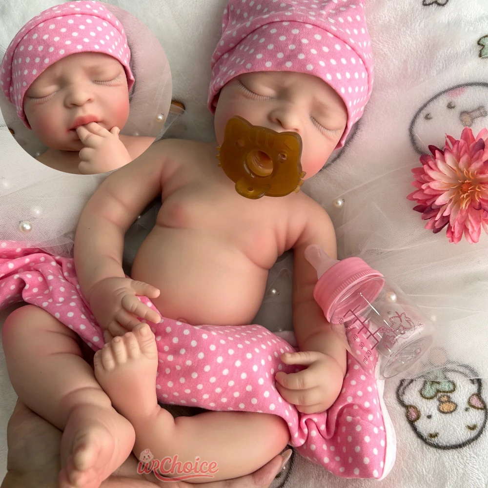 

44 см полностью мягкая силиконовая кукла Reborn для маленьких девочек для ожидающих мам, реалистичная утяжеленная кукла ручной работы с видимыми венами для рождественского подарка