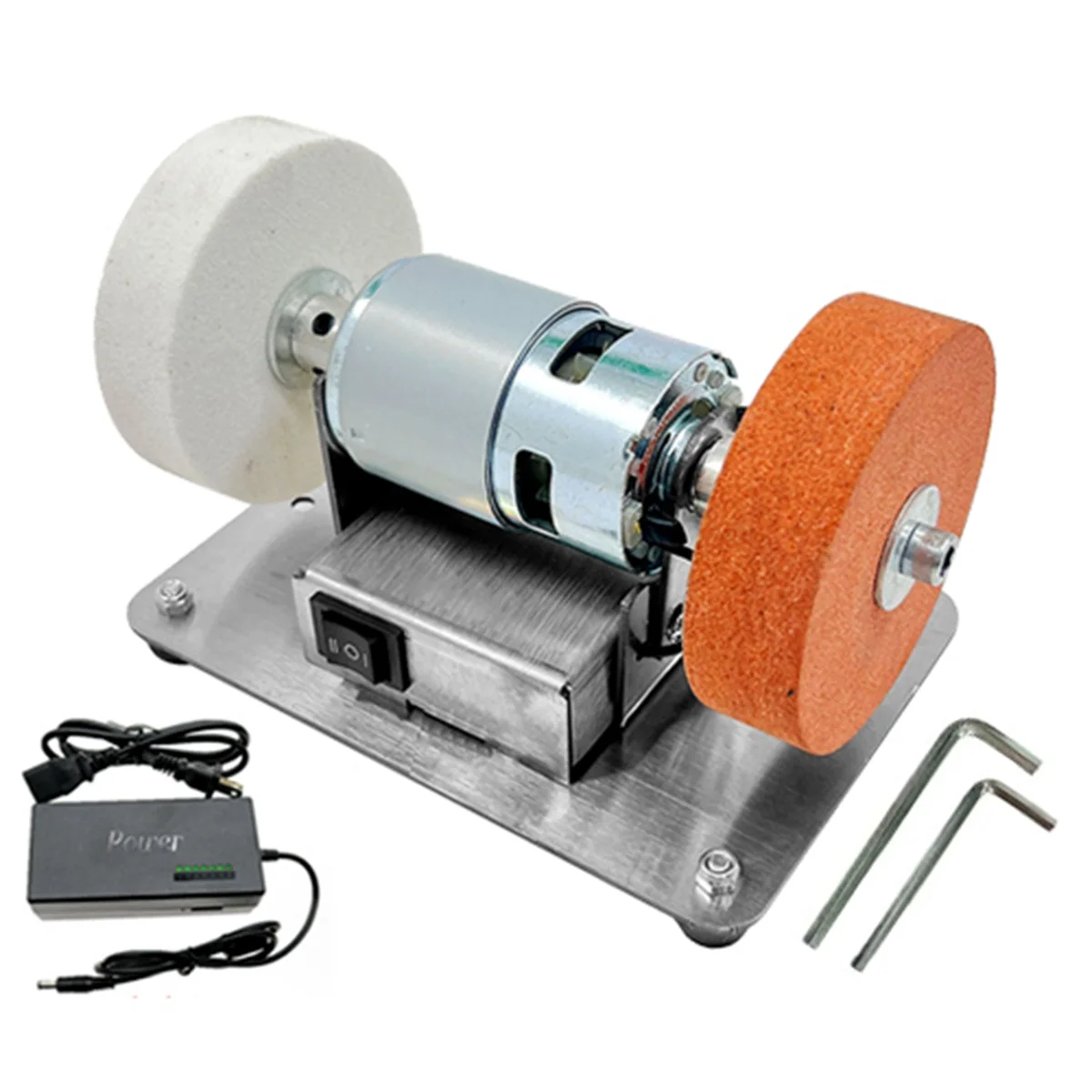 

EU Plug,100W Double Grinder Machine Grinder Motor Mini Coarse and Fine Polishing Electric Grinding Wheel Grindig Stone