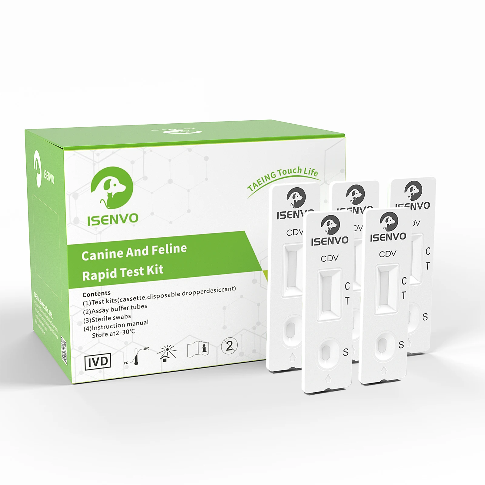 30Pcs-CDV Canine Distemper Virus Antigen (CDV-Ag) Rapid Test Kit Dogs Home Health Test