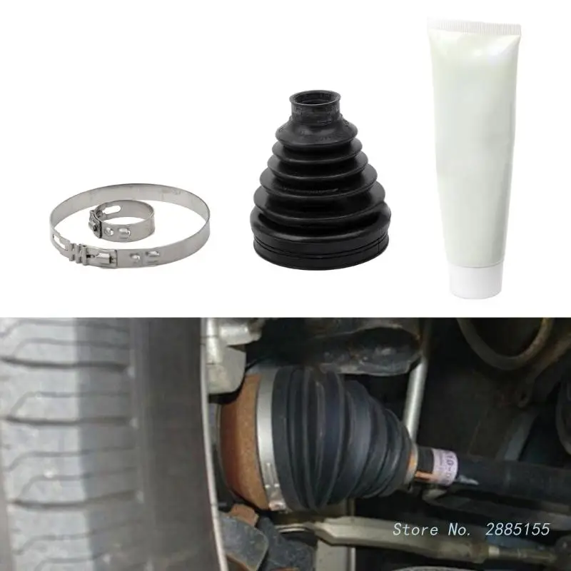 Universal Outer CV Joint Boot Kit Stretch Driveshaft Silicone CV Boot Clamp Steering Machine Dust Cover Rubber Cover