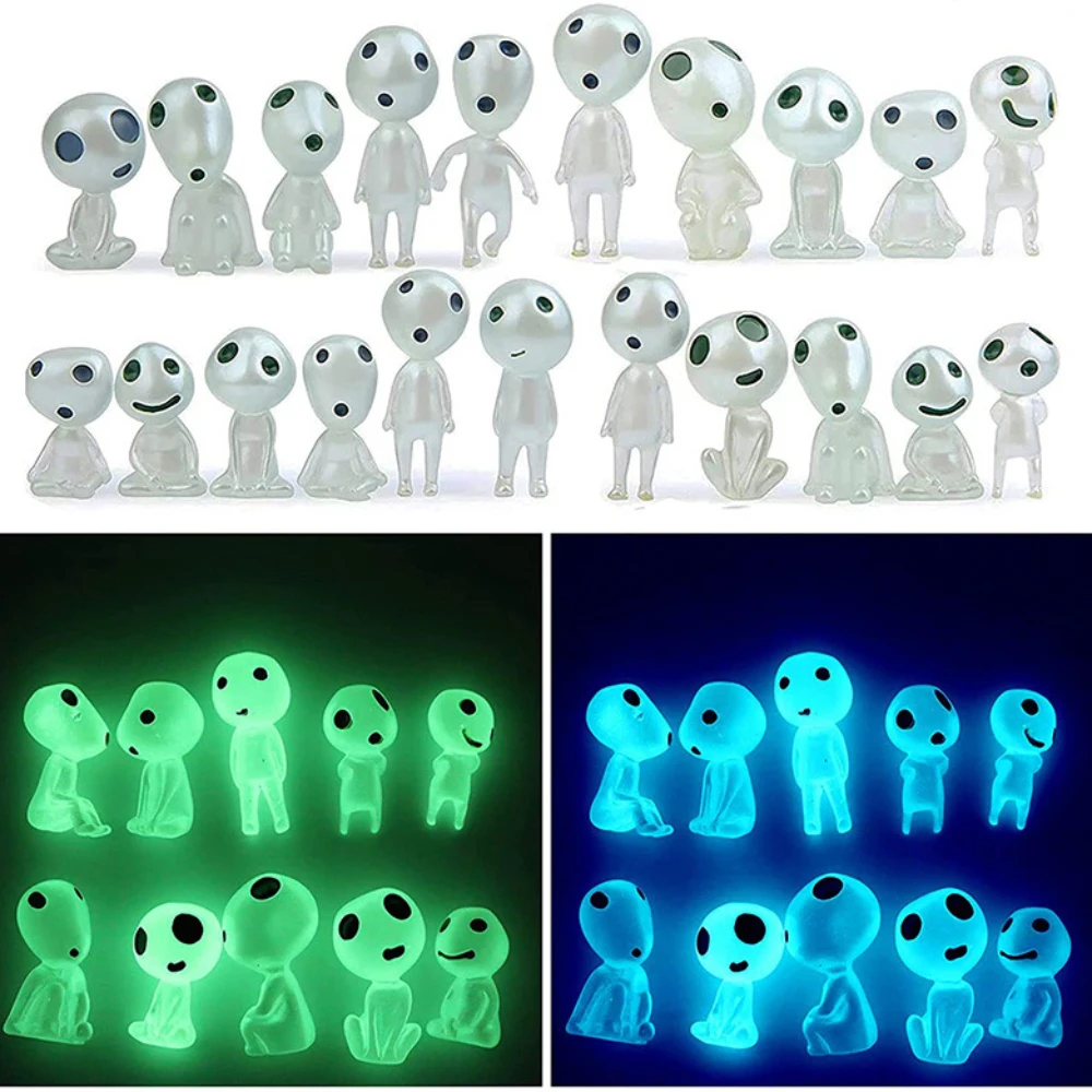 10PCS/ SET Halloween Luminous Tree Elves Anime  Figurine Gothic Home Decor Resin Room Decoration Accessories