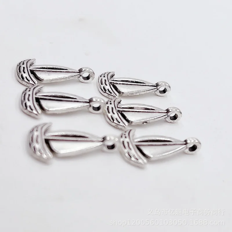 Factory Direct Sales 100Pieces DIY Ornament Sailboat Pendant White Copper 18X15MM Small pendant