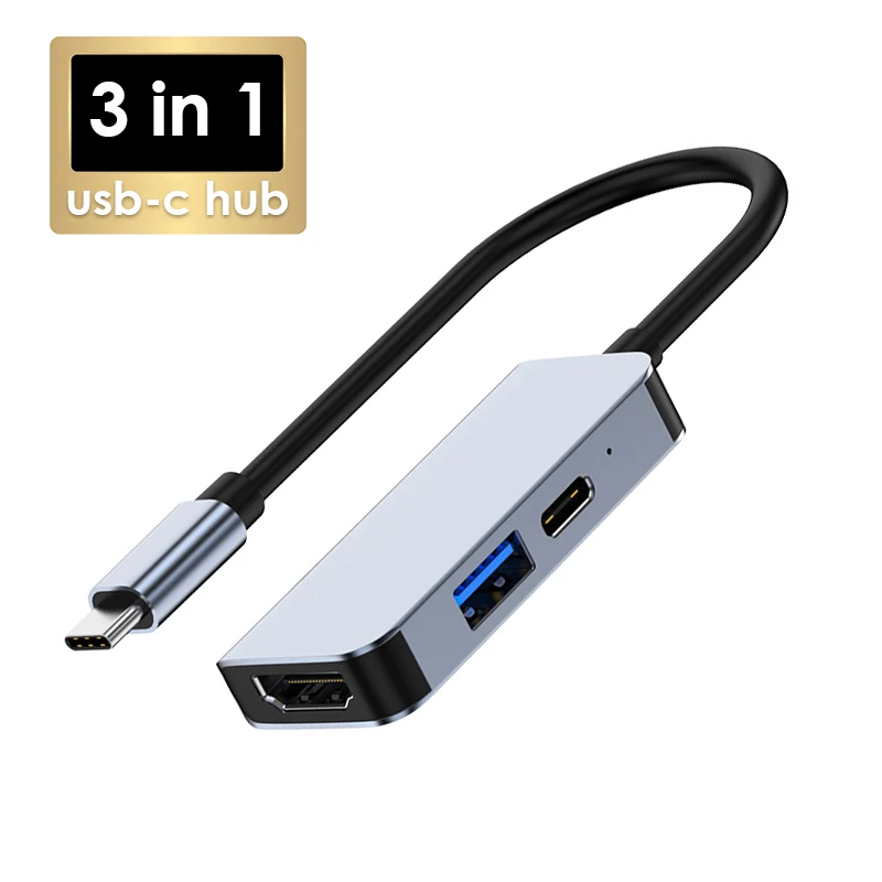 NEW 3 in 1 Type C USB 3.1 hub USB-C to HDTV USB 3.0 PD 87w Charge Dock Station Compatible Thunderbolt 3/4 for Macbook Air Pro