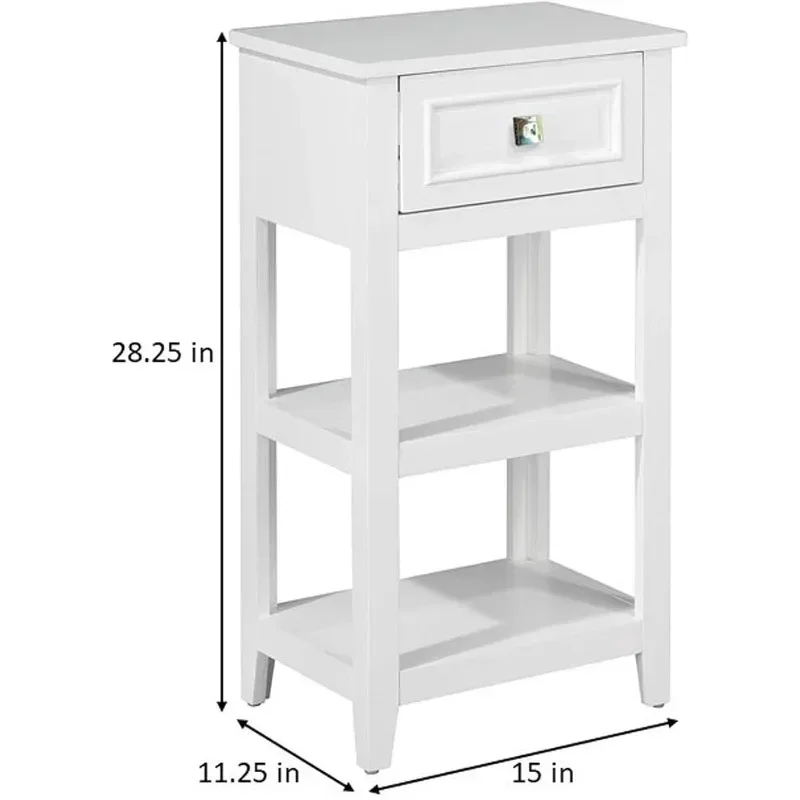 خزانة بيضاء قائمة بذاتها مع درج ورفوف، منظم تخزين لغرفة النوم وغرفة المعيشة في الحمام #3