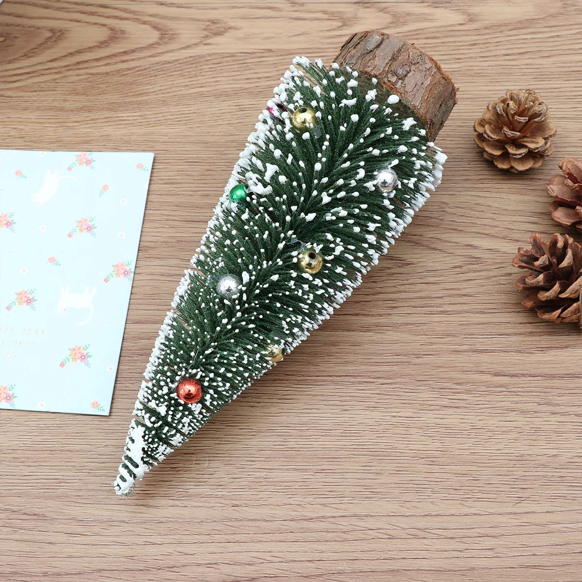 

20cm Mini Christmas Tree Colorful Bead Desktop Decor Pine Tree Ornament for Home Store Office Festive Vibe Decor Pine Trees