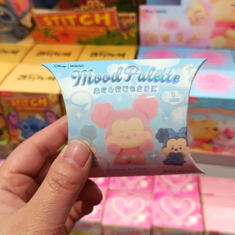 Echte Disney Mickey Minnie Moon Palette Series Mini Blind Box Mystery Cute Anime Massaal Figuur Collectie Ornamenten Speelgoed Cadeau