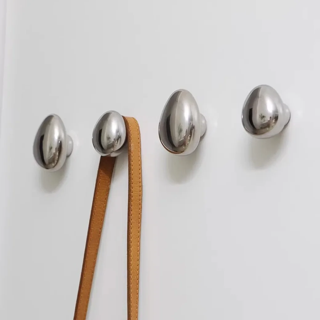 Luxury Silver Ceramic Waterdrop Hooks Trendy Creative Home Entrance Doorway Decorative Accessories