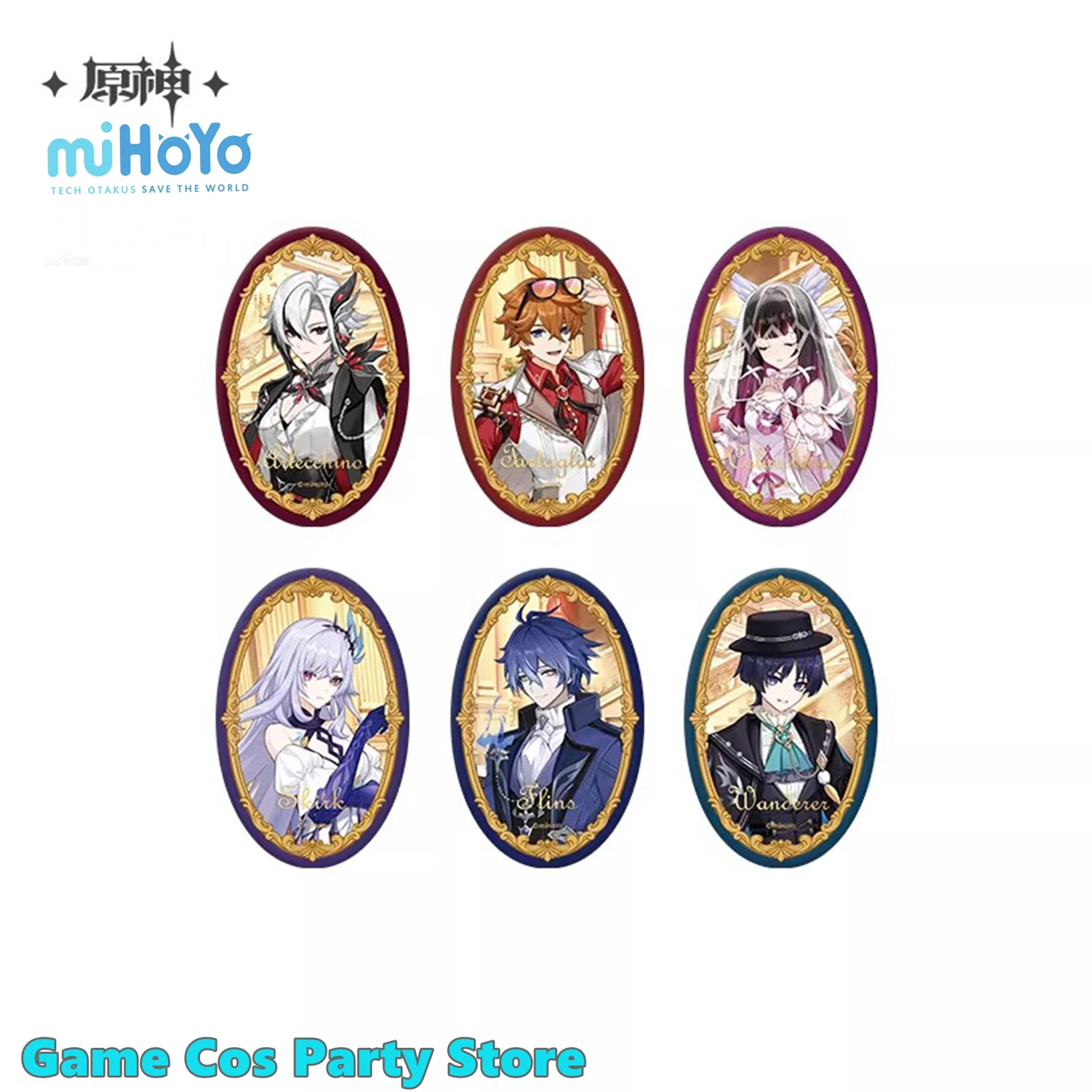 [Genuine] Genshin Impact 2026 FES Series Badge Anime Cosplay Metal Brooch Skirk Columbina Wanderer Flins Tinplate Accessories