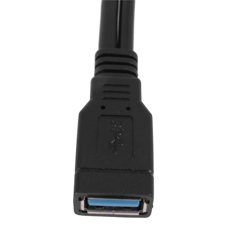 2X Hitam USB 3.0 Perempuan Ke Dual USB Laki-laki Kabel Ekstensi Y Data Daya Ekstra untuk Hard Disk Seluler 2.5 Inci