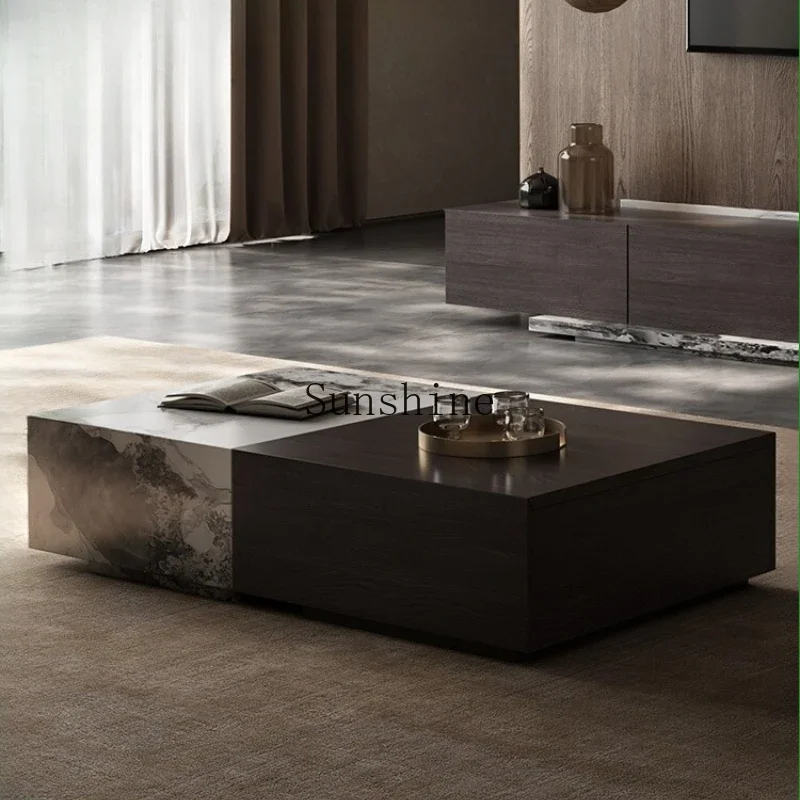 Italian rock slab movable small apartment living room home creative square coffee table  FT