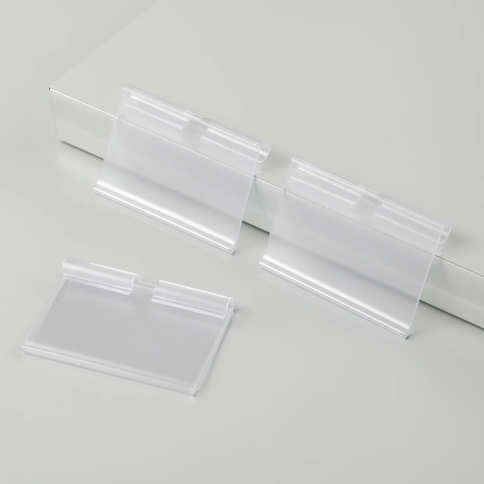 60 Pcs Storage Box Metal Bins Reusable Labels Shelf Clip on Clip-on Sign Holder