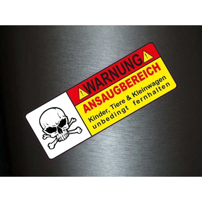intake area tuning car sticker fun gag sticker warning CCM V6-
