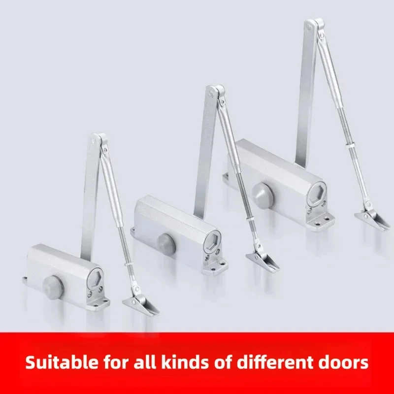 Premium 1PCS 45-60KG Automatic Door Closer, Hydraulic Adjustable Speed Positioning Door Stop, Protective Holder Hardware for Hea