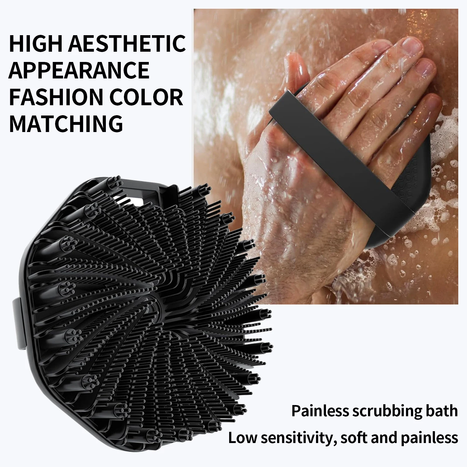 6/3/1 قطعة فرشاة استحمام دوامة من السيليكون المضلع - فرشاة تدليك، فرشاة استحمام، فرشاة استحمام، فرشاة غسيل للشعر - مناسبة #3