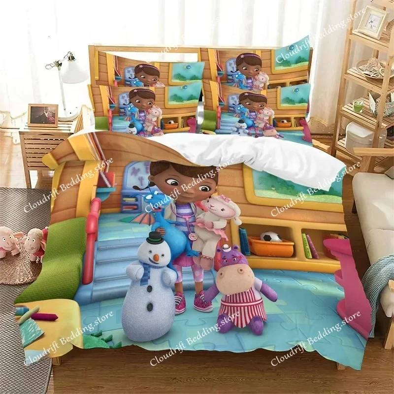 Music Doc McStuffins 3D Printed Duvet Case Pillowcase Bedding Set Twin Full Queen King Size For Bedroom Decor