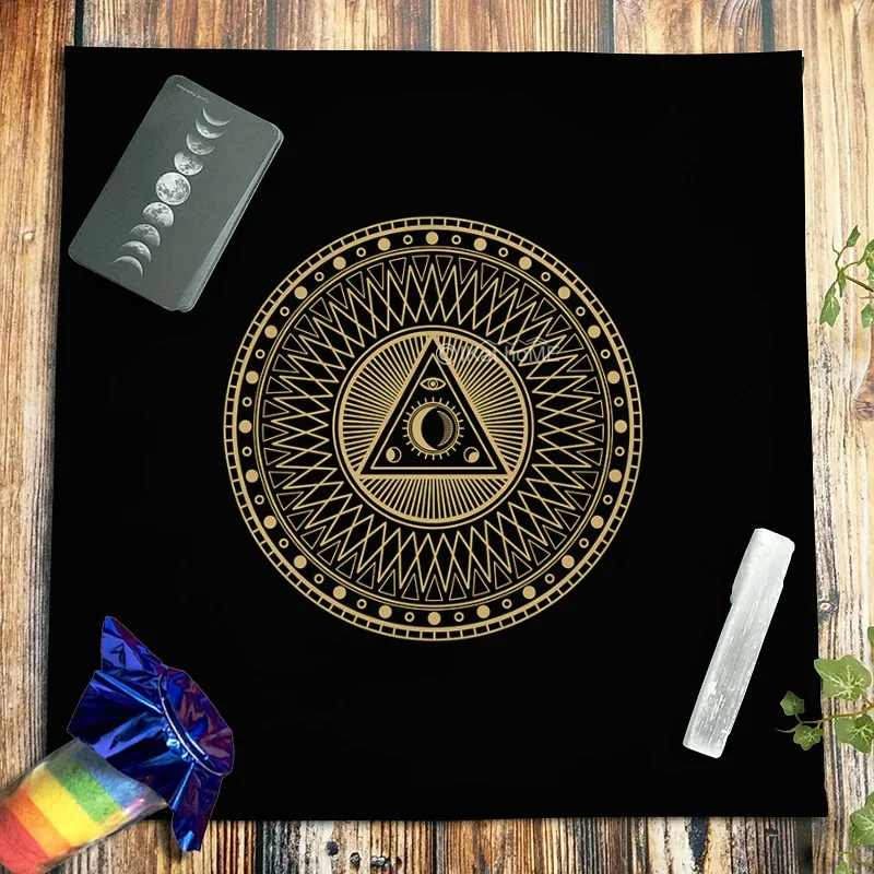 Ankh Pentacle Crescent Solomon Magic Seal Tarot Tablecloth Altar Cloth Sacred Geometric Witchcraft Pagan Oracle Card Pad Mats