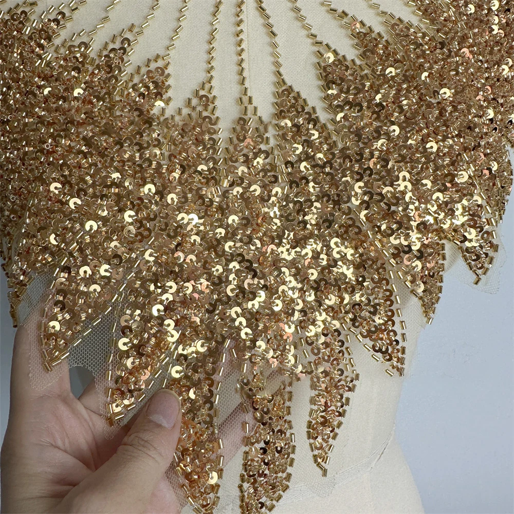 1 Pcs Embroidery Mesh Sequins Bead Embroidery DIY Women\'s Clothing Lace Accessories Cloth Stickers