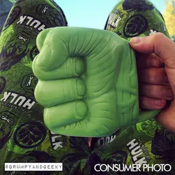 Green Fist Ceramic Mug for Coffee Tea Milk Drinkware Cups Green Hulk Porcelain Drinking Mug Boy Man Gifts Birthday Present