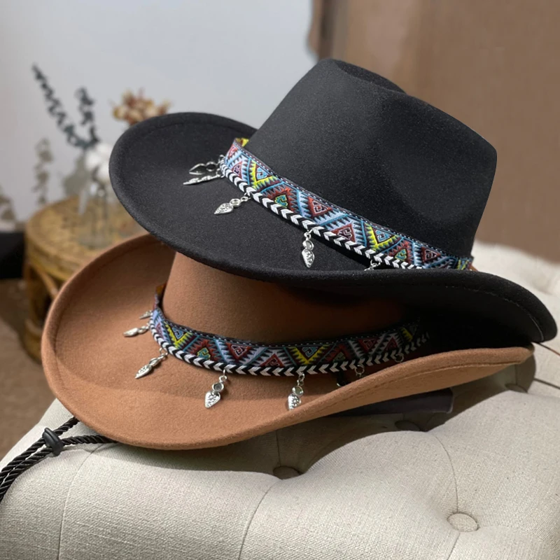 Designer Brand Photo Cap Men's and Women's Black Jazz Hat Western Cowboy Show Gorras Para Hombres 모자 кепка sexmachine  Hot sale