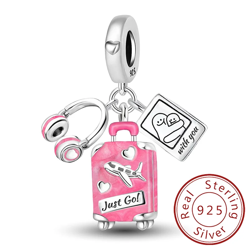 

925 Sterling Silver Kapibala Elephant Butterfly Cherry Pendants Bead Fit Diy Bracelet Making Gift of High Quality Fine Jewelry