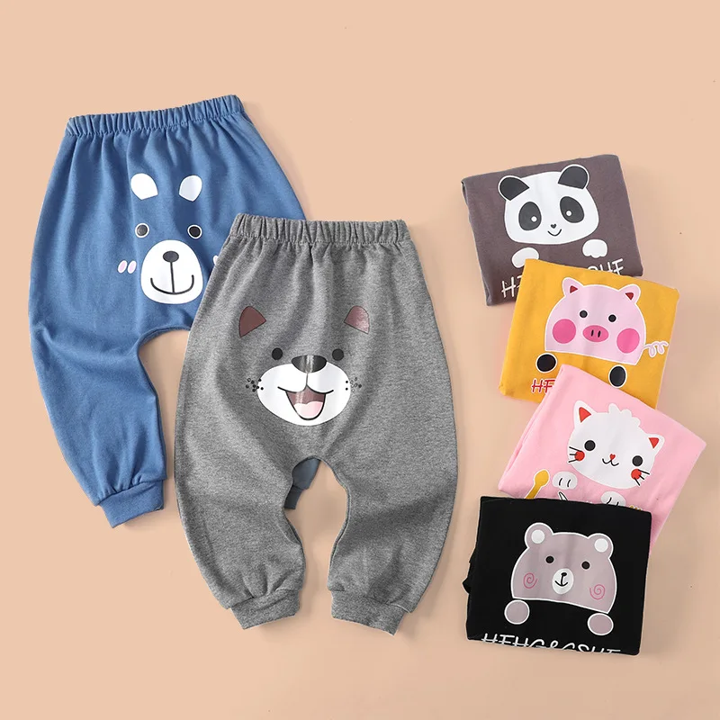 2024 Fashion Baby Pants Big PP Newborn Boys Girls Harem Pants Cotton Infant Toddler Trousers Long Autumn Baby Clothing