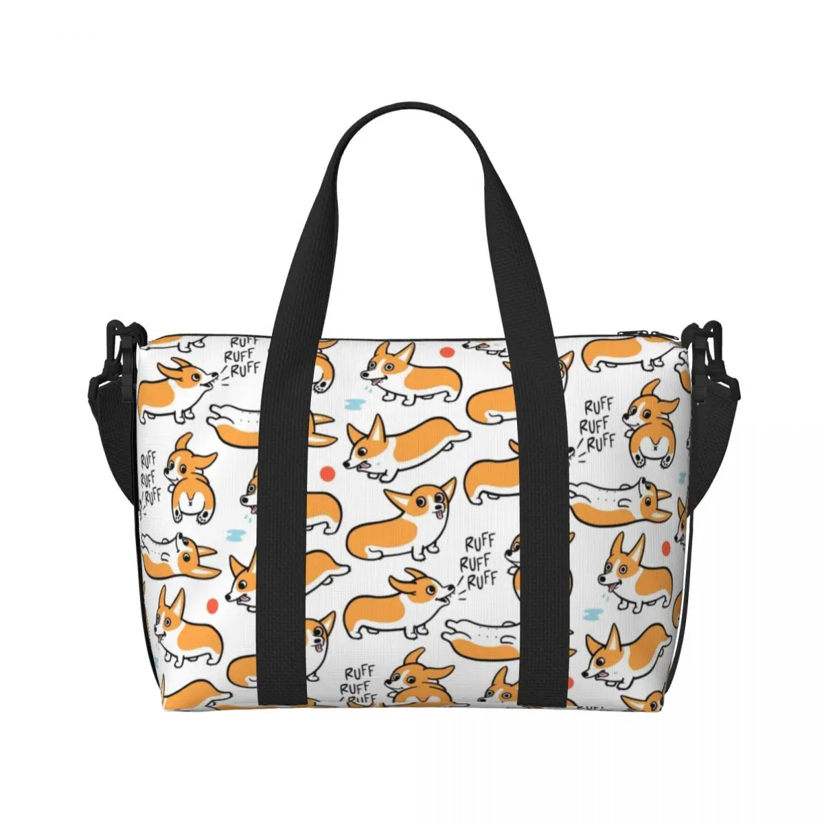 Bolso lindo personalizado del totalizador del Corgis para las bolsas de viaje de la playa del gimnasio del perro del Corgi galés de la capacidad grande de las mujeres