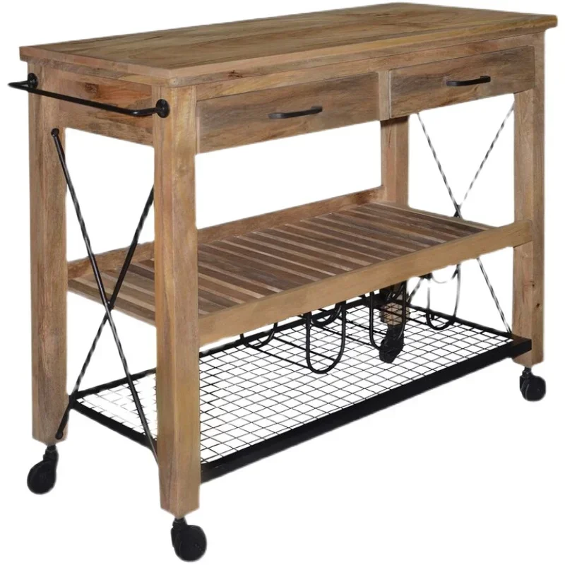 H Nordic Kitchen Zhongdao Table Movable Multi-Functional Household Open Solid Wood Sideboard