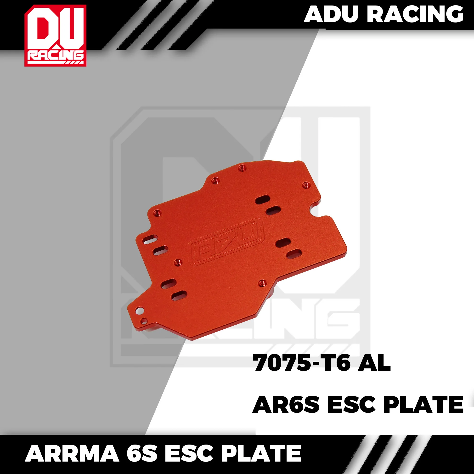 ADU Racing  ESC TRAY CNC 7075 T6 ALUMINUM FOR ARRMA 6S 1/8 AND 1/7 V6
