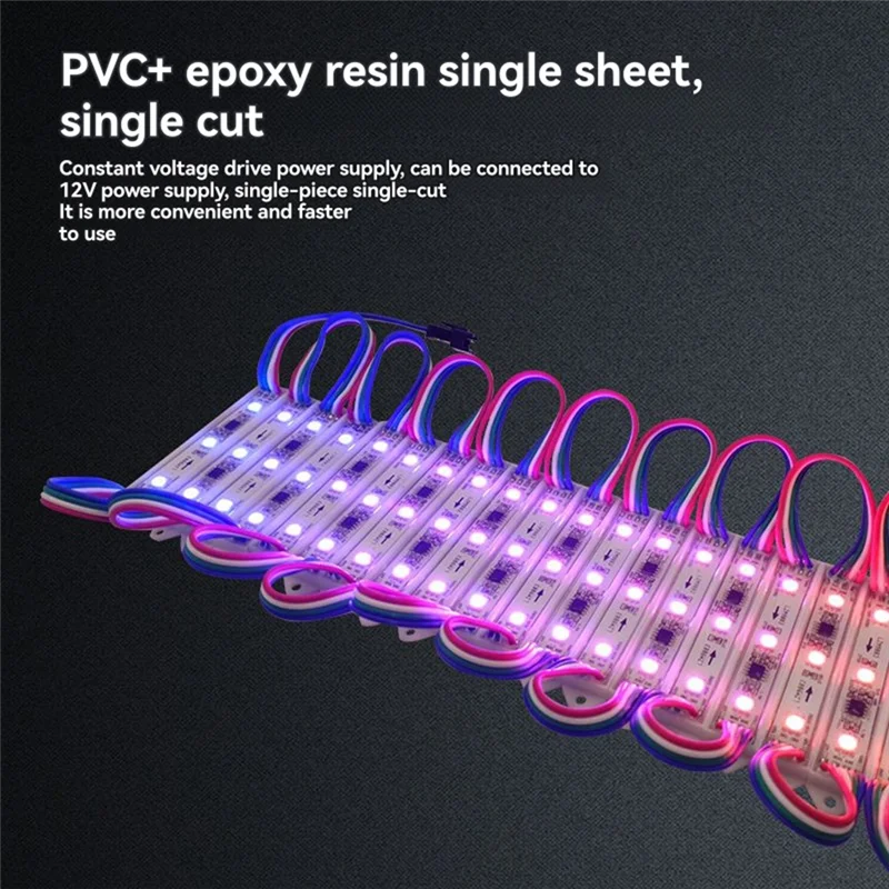 ABCA-กันน้ำ IP68 5050 3 โมดูล LED สีสัน RGB DC12V สำหรับตัวอักษรช่องความสว่างสูง