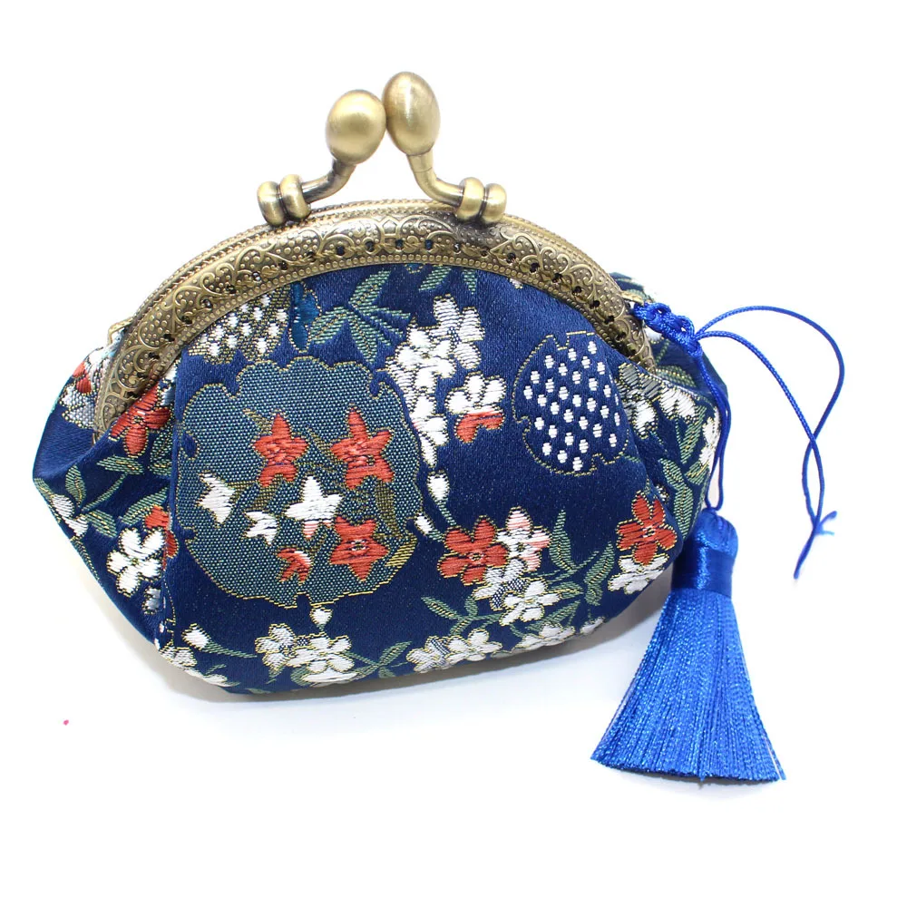 Pure Handmade High-grade Brocade Vintage Women's Coin And Key Wallet non-cell Phone Bag Key Organize Coin Purse Choice For Sale