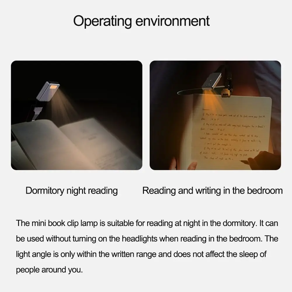 With Detachable Flexible Clip Kindle eBook Readers Book Lamp Reading Clip Light Stepless Dimming Lamp Night Light