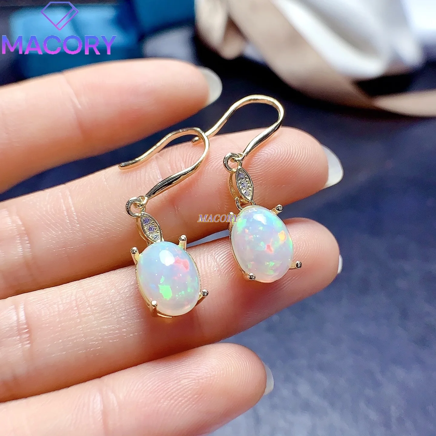 

Natural Opal Earrings 925 Sterling Silver for Women New Jewelry with Certificate for Valentine's Day and Christmas