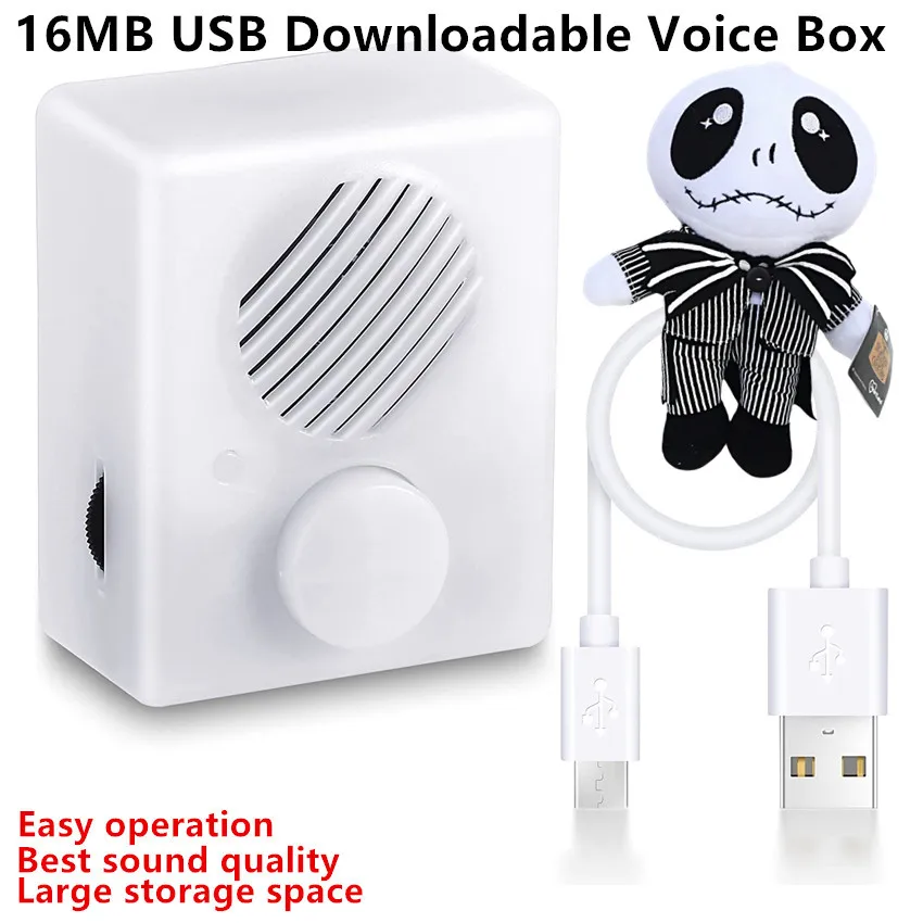 DIY Doll 16M USB Downloadable Music Box - Voice Recorder Box for Stuffed Toys for Creative Gifts Record Custom Message