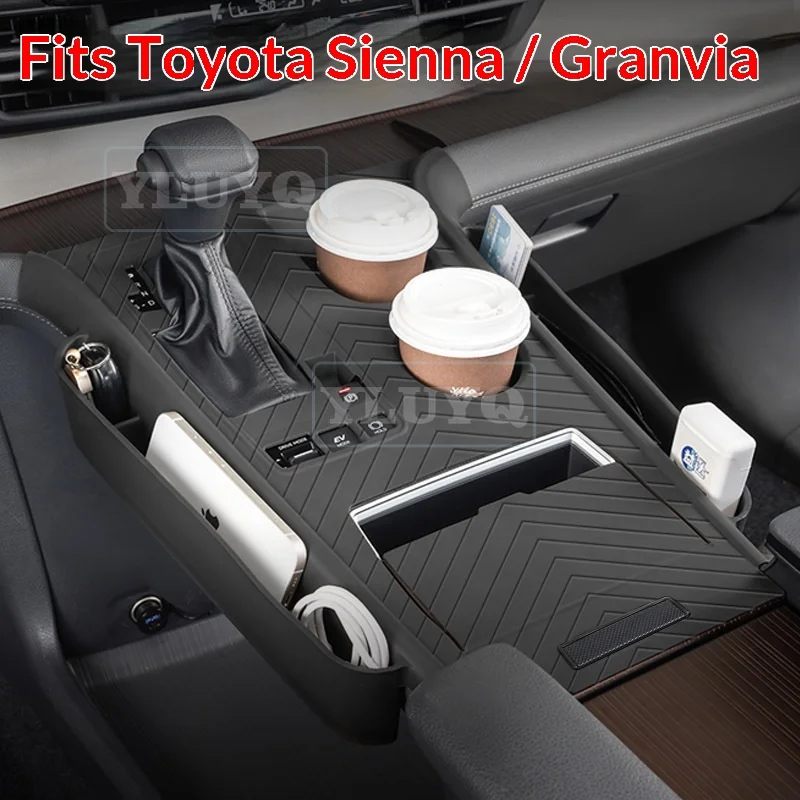 FOR Toyota Sienna Console Silicone Mat, Custom Panel Decorative Sticker, Anti-Slip Accessory, Interior Trim