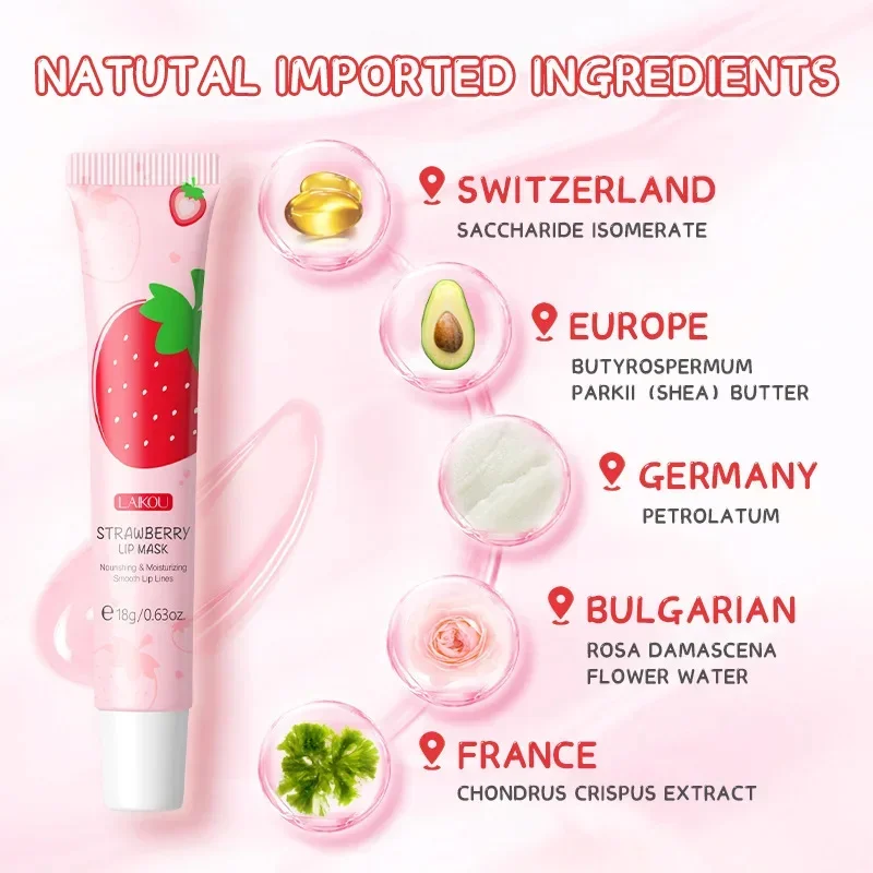 Strawberry Lip Mask Fade Lip Fines Remove Dark Smoke Lip Balm Lightening Melanin Bleaching Serum Moisturizing Korean Cosmetics